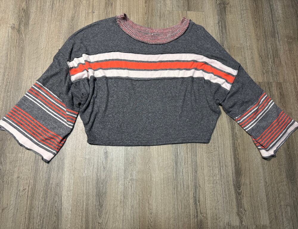 Free People Women's Multicolor Cooper Sweater with Bell Sleeves